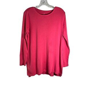 J. Jill Perfect Pima Women's Size Small Petite Pink Long Sleeve Tunic Tee
